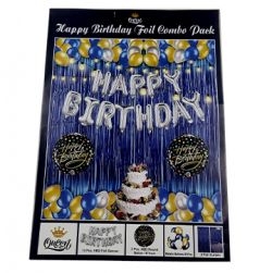 Happy Birthday Foil ballon combo pack Large size (Blue)