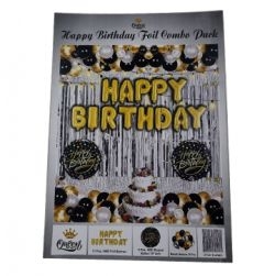 Happy Birthday Foil ballon combo pack Large size(Silver)