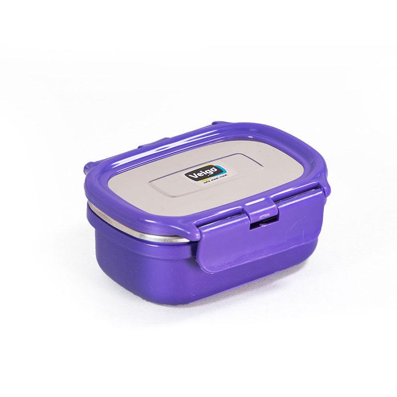 Veigo Heat Up Small- Insulated Stainless Steel Veg Box, Microwave Safe Condiment Dabbi (180ml), Violet
