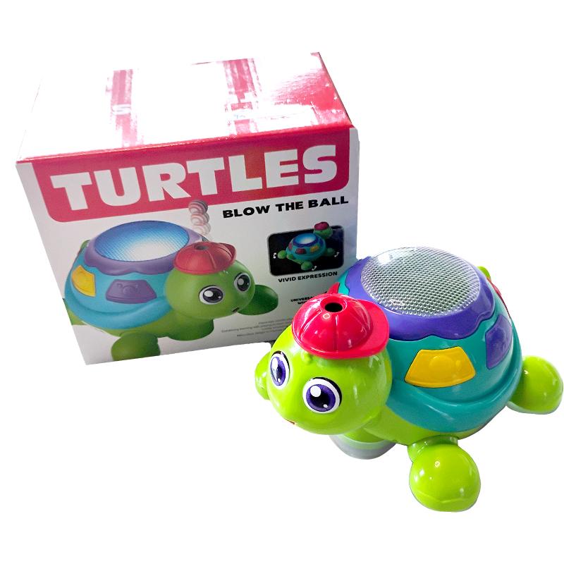 Feng Sheng Turtles Blow The Ball - Green | Musical Toy for Kids | Battery Operated Sound & Light Toy | Musical Toys