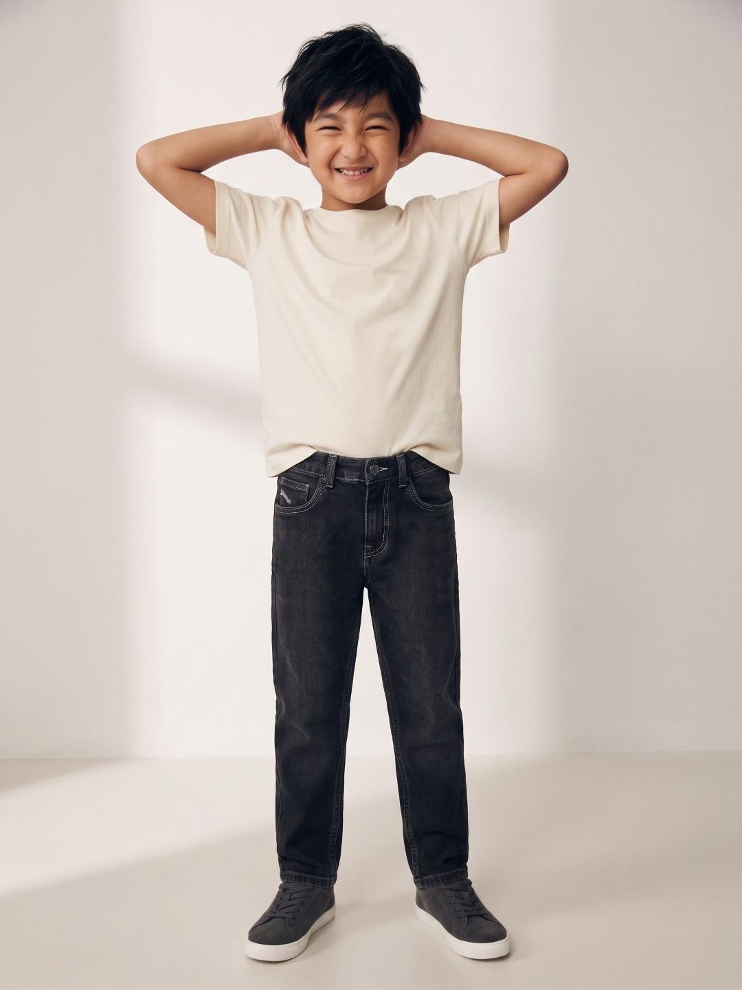 Tales & Stories Boys Denim Dark Grey Casual Jeans