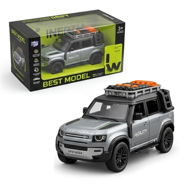 FunBlast Die-Cast SUV Toy Car for Kids, Pull Back Action Vehicle with Light & Sound, Off-Road Rapid Action Model Car, Realistic SUV Toy for Boys & Girls, Gift for Kids (Light Grey)