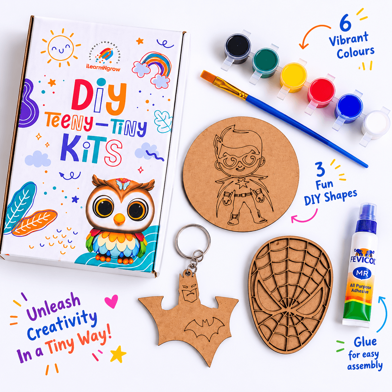 Ilearnngrow Teeny Tiny DIY SuperHero Painting Kit