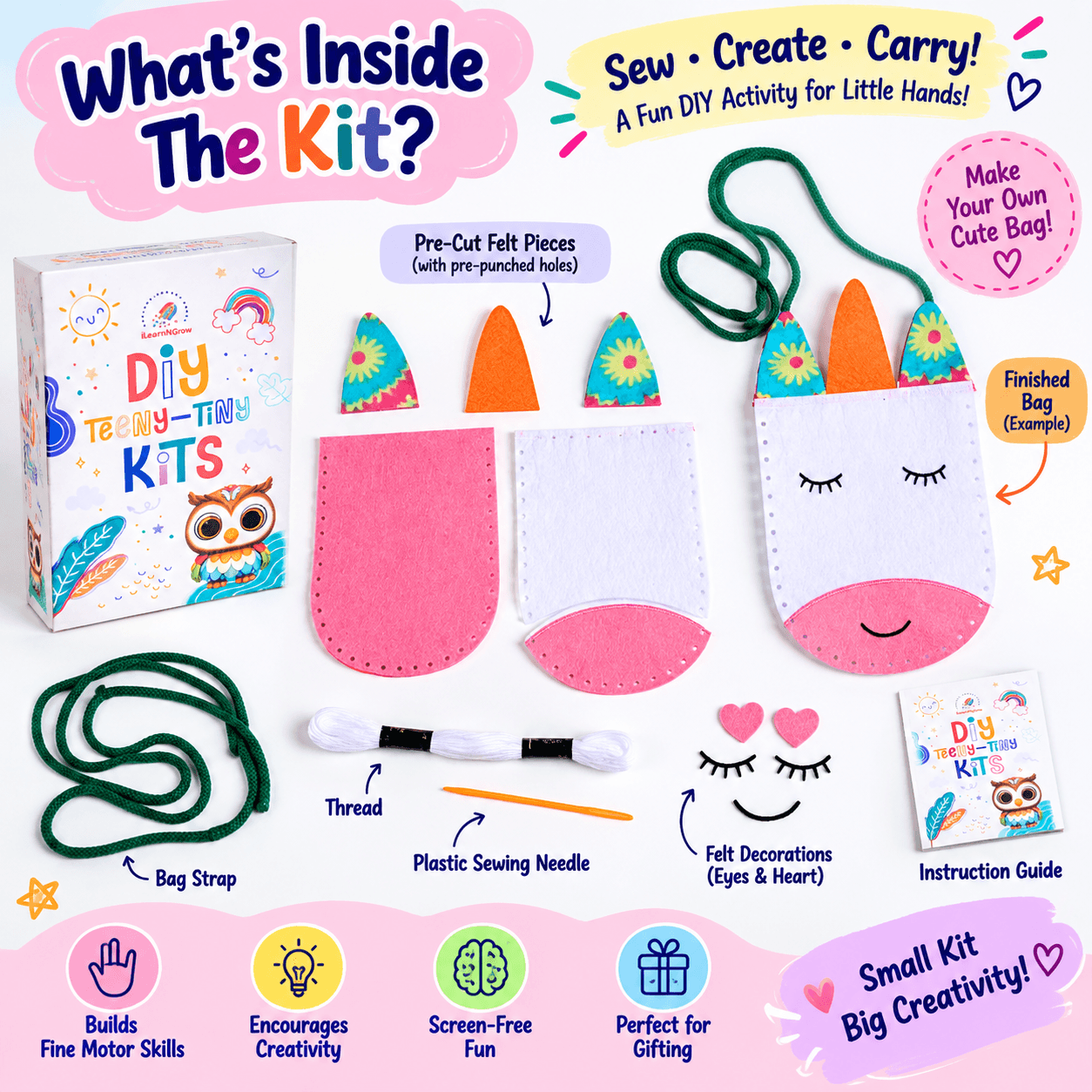 Ilearnngrow Teeny Tiny DIY Sew Your Own Bag