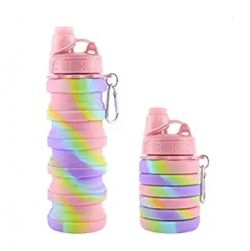 Silicon Portable Leak Proof Water Bottle 500ml (Pink)
