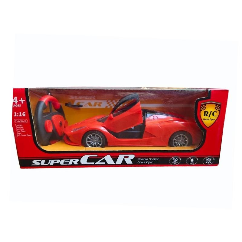 Wonder Toys Super Remote Control Rechargeable Car With Opening Doors (Red) | Remote Control Toy for Kids | RC Rechargeable Battery Operated Toy | RC Toys