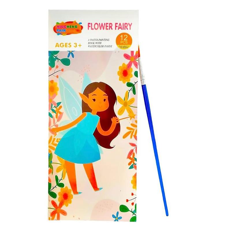 Flower Fairy Water Painting Book with Watercolor Inside Reusable Art Activity Book