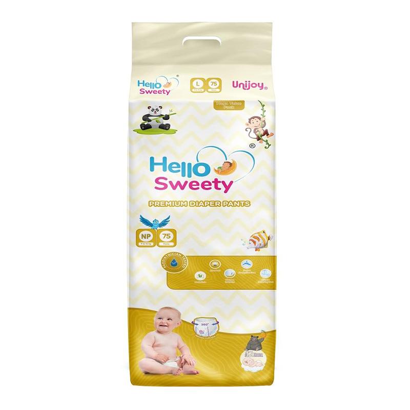 Unijoy Hello Sweety Baby Diaper Pants-Fast Absorption & Cottony Soft Feel | Pack of 1 - NB (75 Pieces)