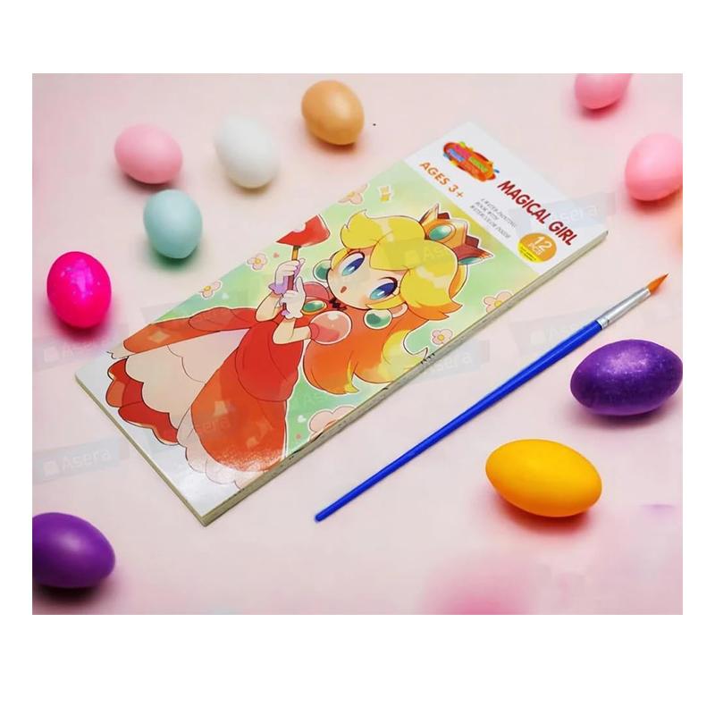 Magical Girl Water Painting Book with Watercolor Inside Reusable Art Activity Book