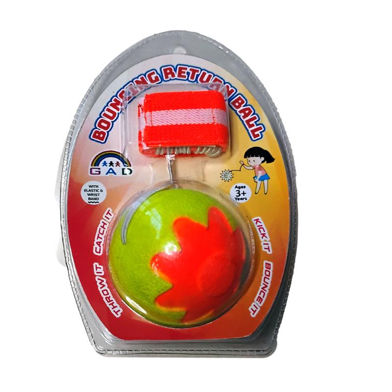 Bouncing Return Ball Neon colour with orange flower