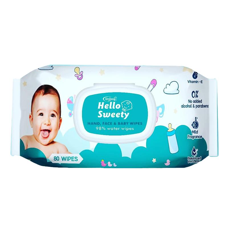 UNIJOY Hello Sweety Baby Wet Wipe Enriched with Vitamin E (Green) (Pack of 1)