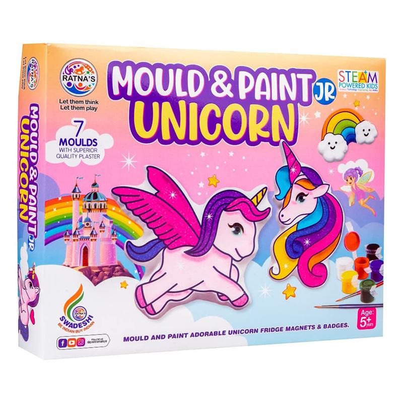 Ratnas Mould & Paint Junior Unicorn DIY Kit | Puzzle for Kids | Brain Development Jigsaw Puzzle | Puzzles