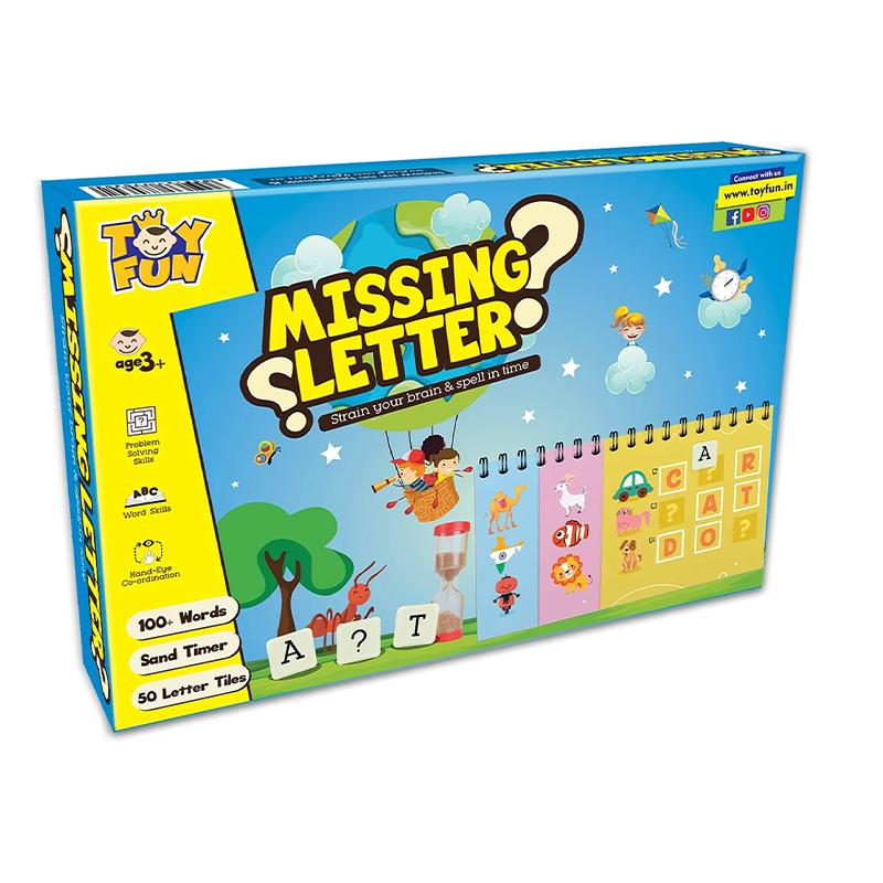 Missing Letter Strain Your Brain And Spell In Time - 50 Letter Tiles (Multicolor)