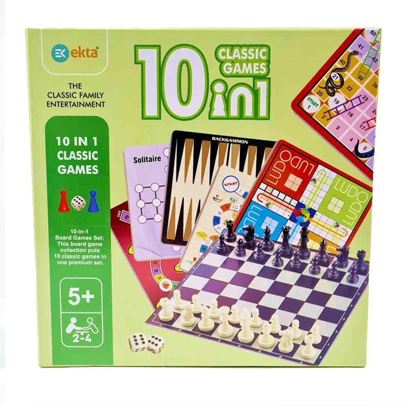 ekta 10 In 1 Classic Game (Ekta) | Board Game for Kids & Family | Strategy Fun Indoor Game | Board Games