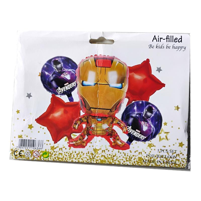 Ironman Avenger theme 5 pc Foil Balloon Set