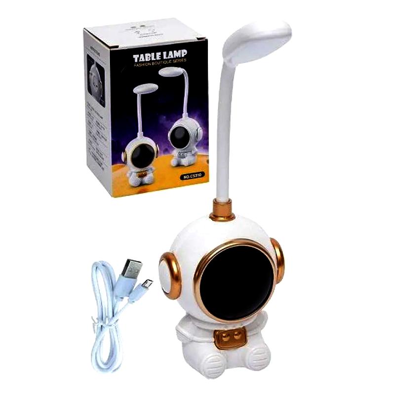 Astronaut Rechargeable ABS Plastic Table Top Desk Led Lamp (Golden)