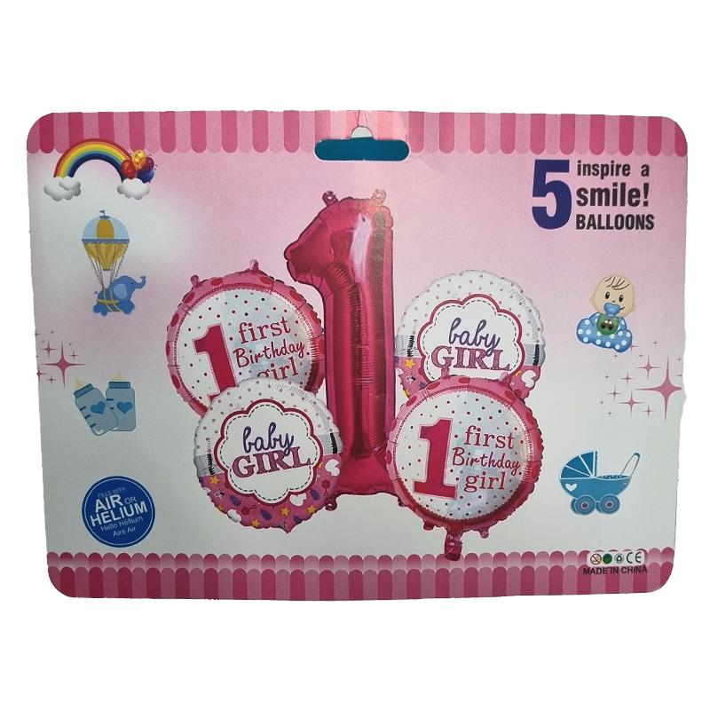 1st Baby girl balloon combo (Pink)