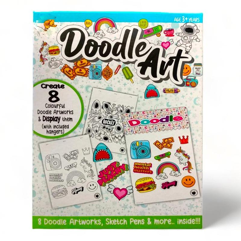 Apple Fun Doodle Art Colorful Doodle Artworks & Doodling Portraits | Art & Craft Kit for Kids | DIY Creative Activity Set | Art & Craft