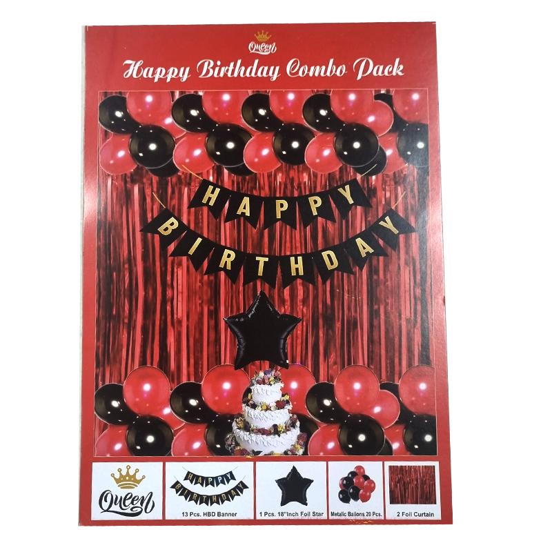 Star Happy Birthday Banner combo pack (Red)