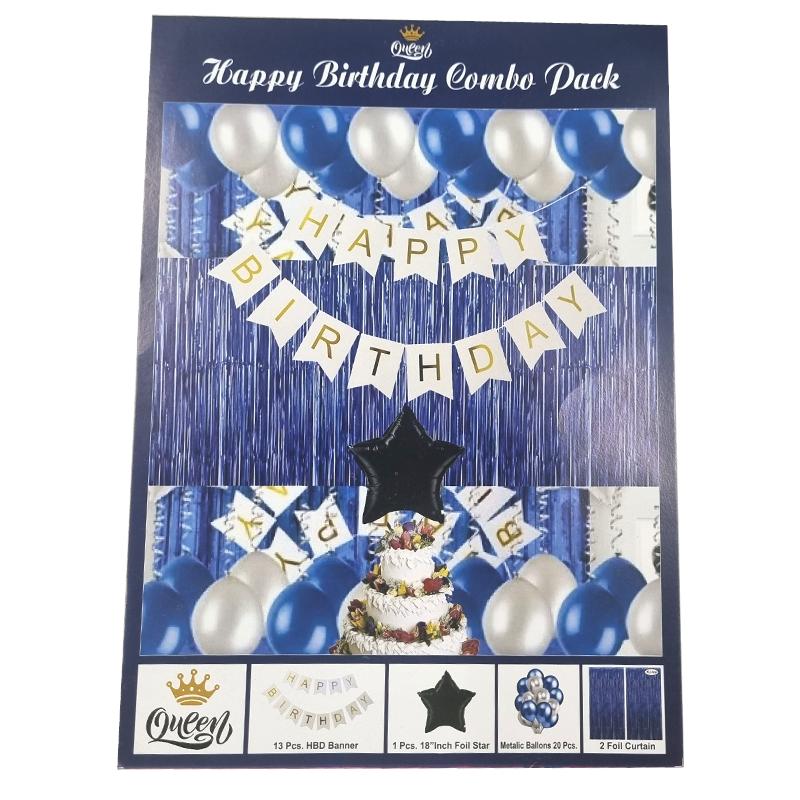 Star Happy Birthday Banner combo pack (Blue)