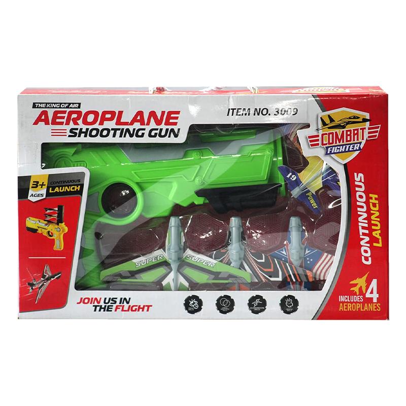 Green Aeroplane shooting Gun