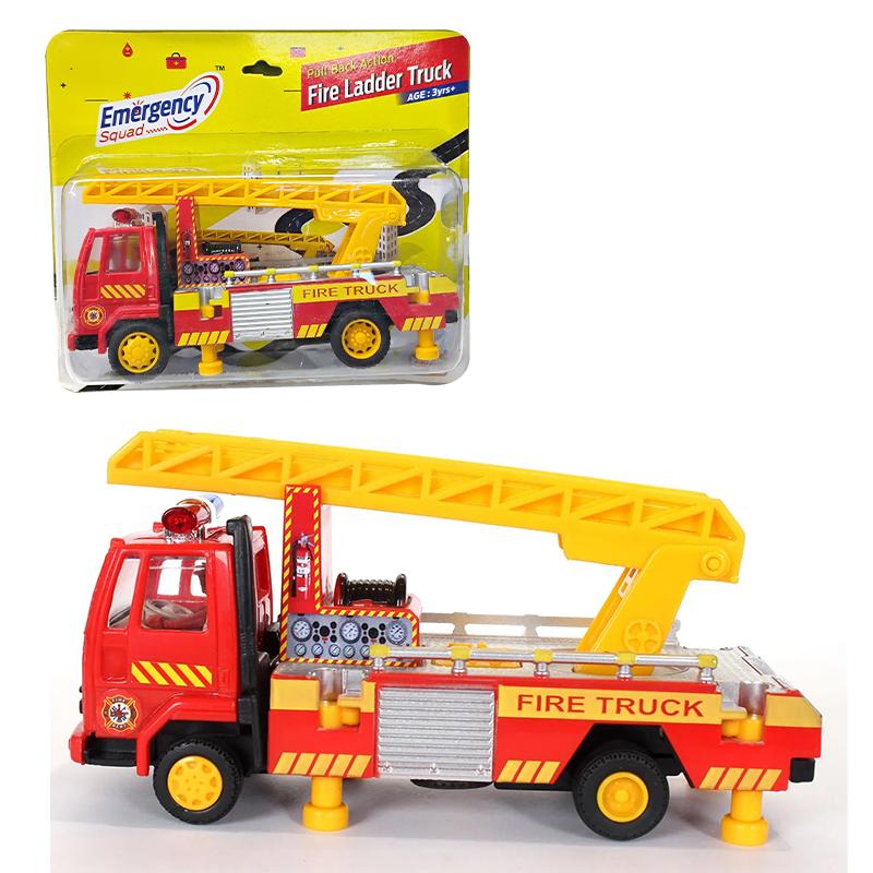 Pull back action, Fire Ladder Truck Toy