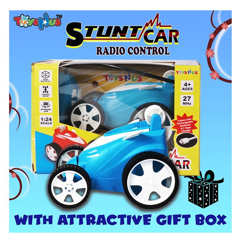 ToysNus 1:24 scale 360 degree Radio Control Stunt car (Blue) | Remote Control Toy for Kids | RC Rechargeable Battery Operated Toy | RC Toys