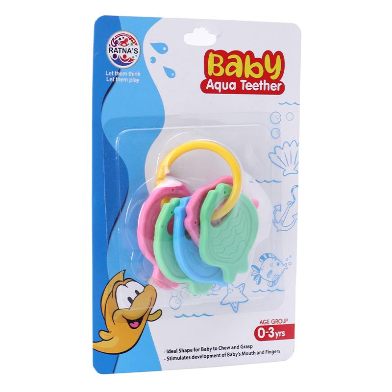 Aqua Baby Teether Fish Shaped Blue ring