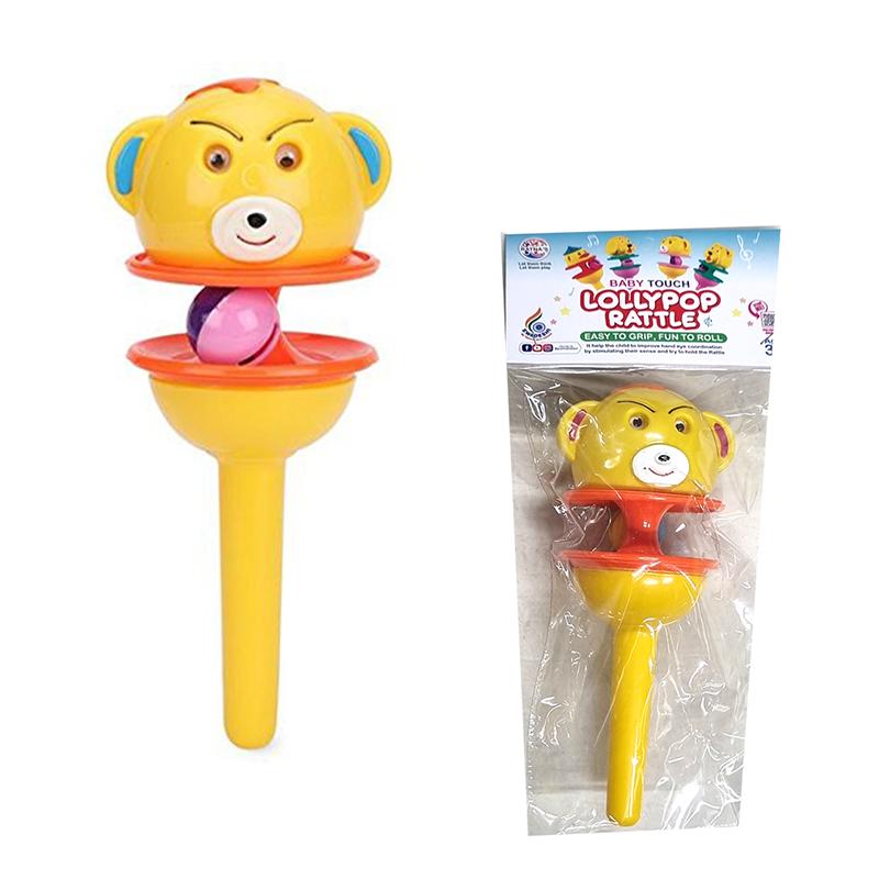 Bear Face Lollipop Rattle(Yellow)