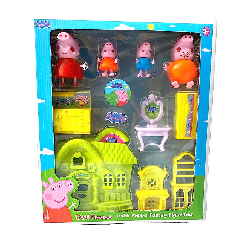 Peppa Pig Family Set with House Furniture Toy Set For Kids