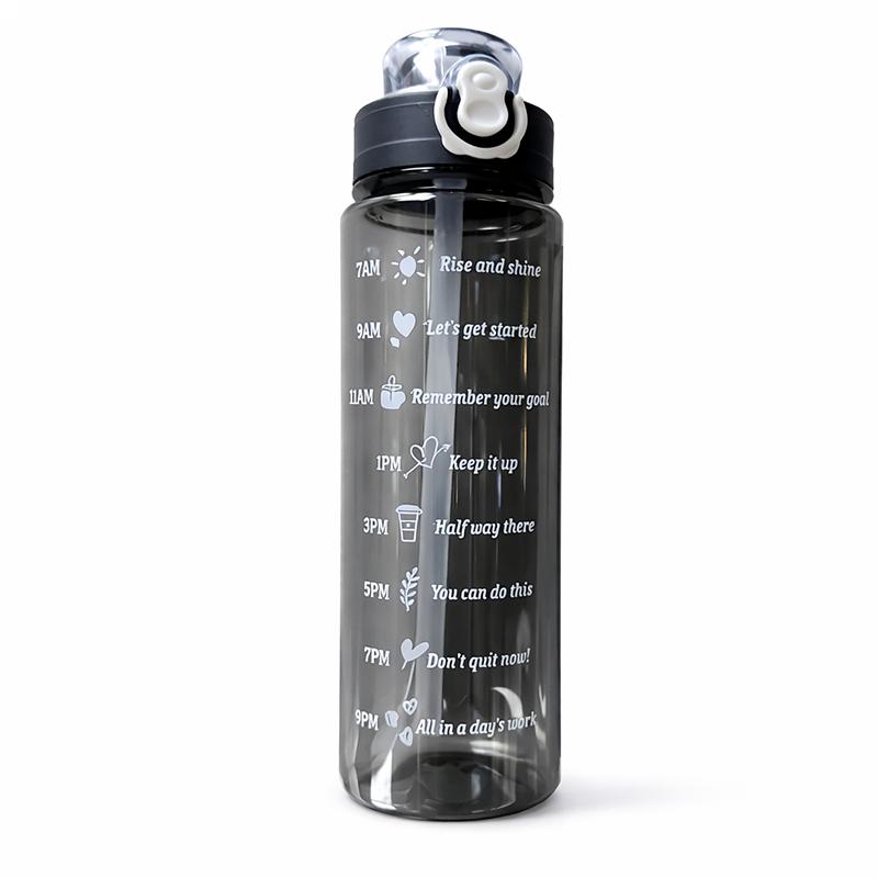 Round Water Bottle (Black) | School Supply for Students | Stationery Set for Kids & Students | School Supplies