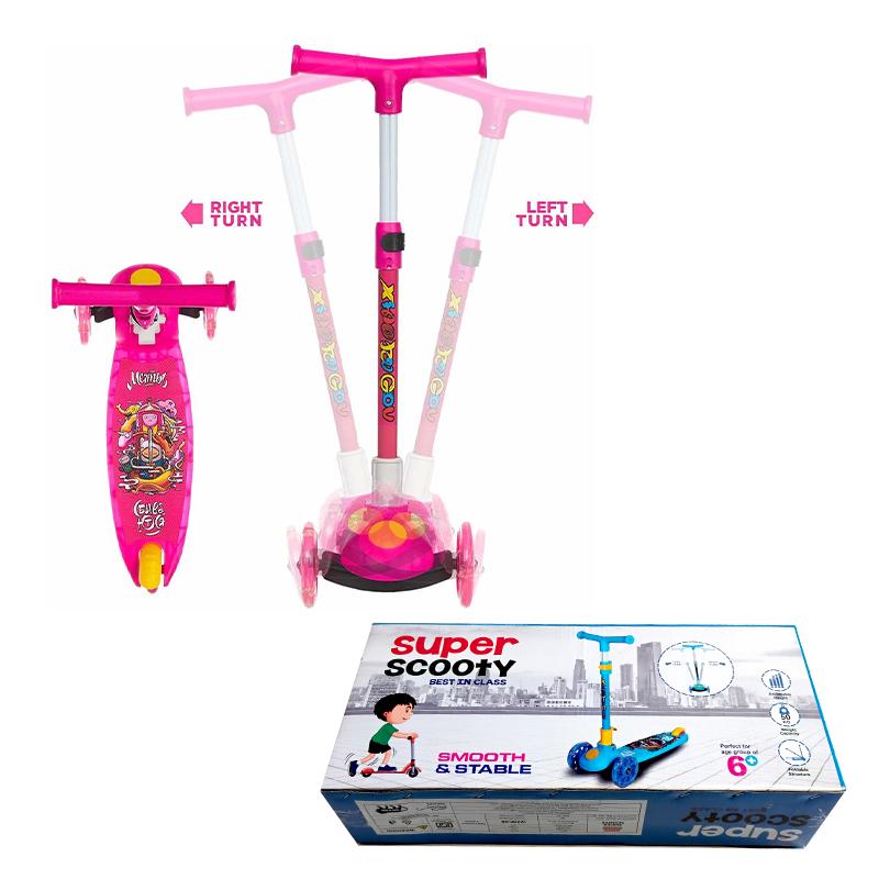 Archana novelty Super Scooty with LED (Pink) | Ride-On Toy for Kids | Baby Tricycle Balance Bike Rideon | Ride-Ons