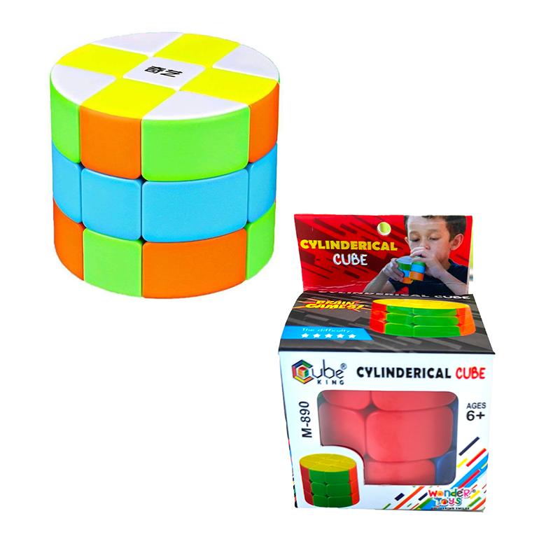 Wonder Toys Cylinder Barrel High Speed stickerless Magic Cube 3x3x3 | Puzzle for Kids | Brain Development Jigsaw Puzzle | Puzzles