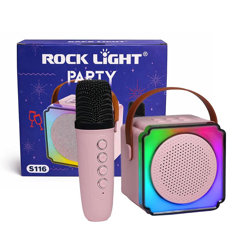 Rock Light Party Pal Speekers With Mike (Pink)