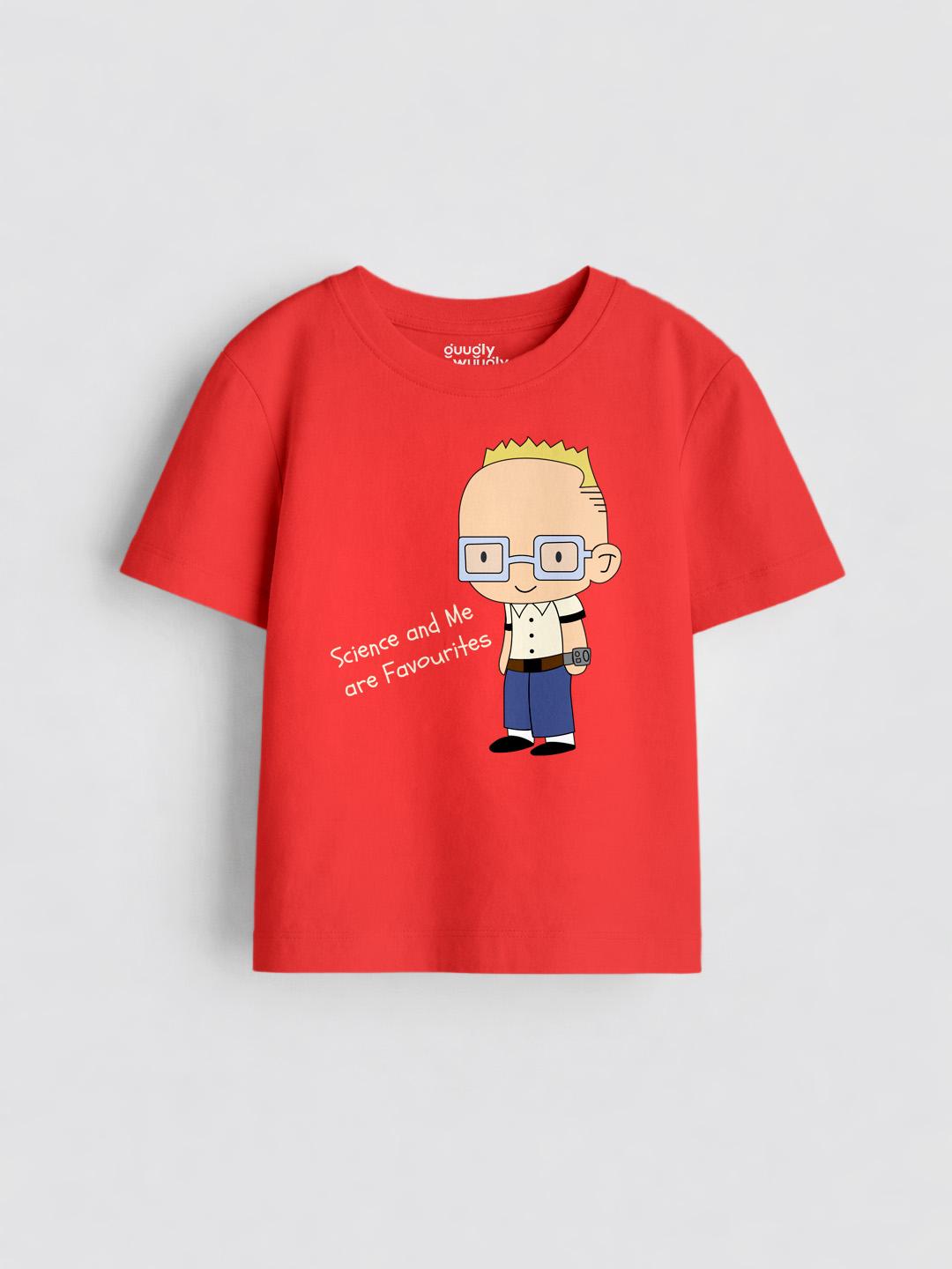 Boys Science And Me Red Tshirt | Guugly Wuugly