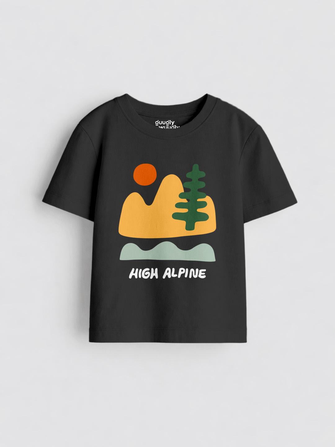 Boys High Alpine Black Tshirt | Guugly Wuugly