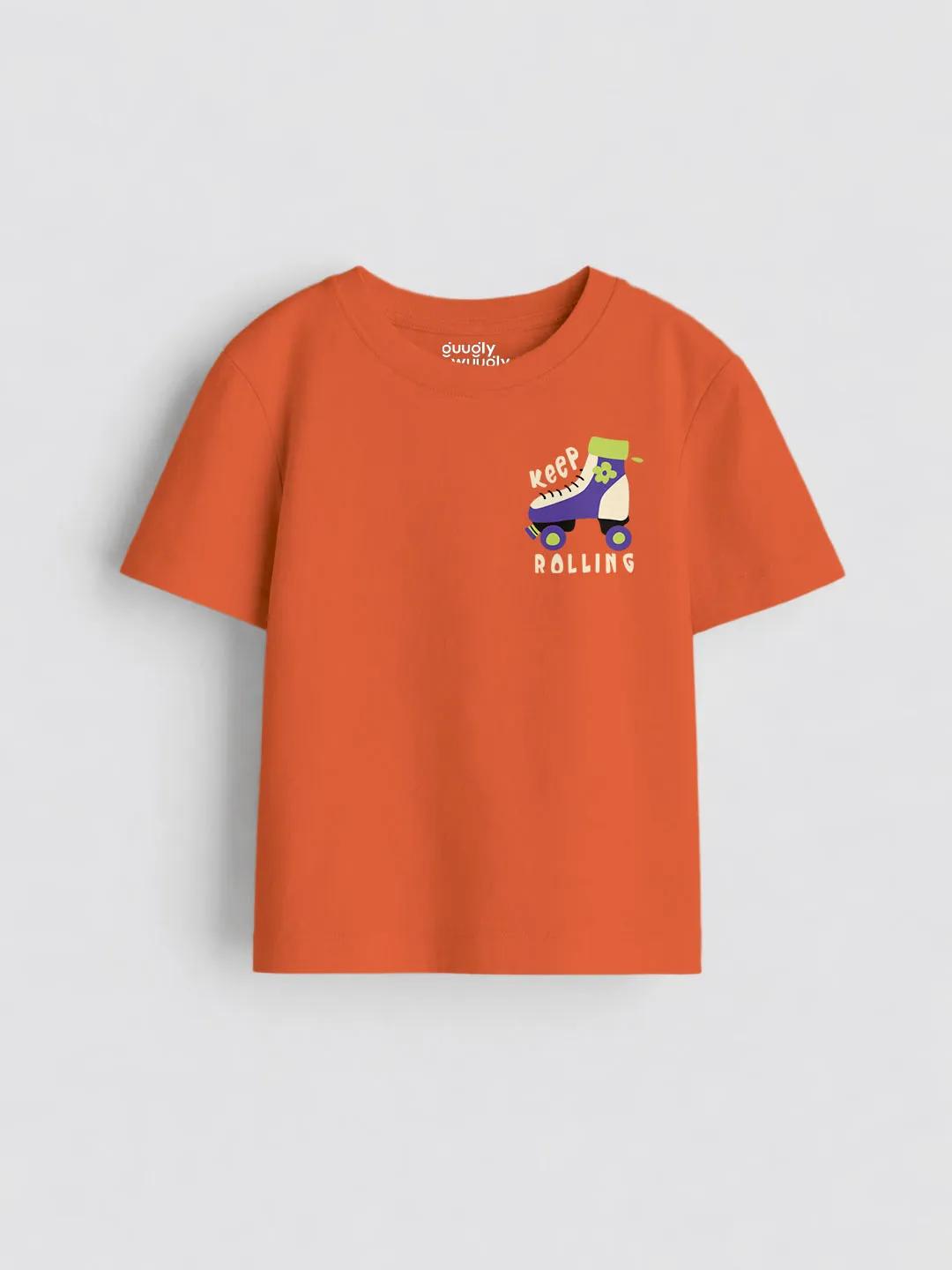 Girls Keep Rolling Rust Tshirt | Guugly Wuugly