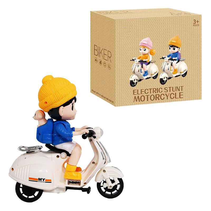 Toy Villa Electric Stunt Motorcycle Boy (Toy Villa) | Musical Toy for Kids | Battery Operated Sound & Light Toy | Musical Toys