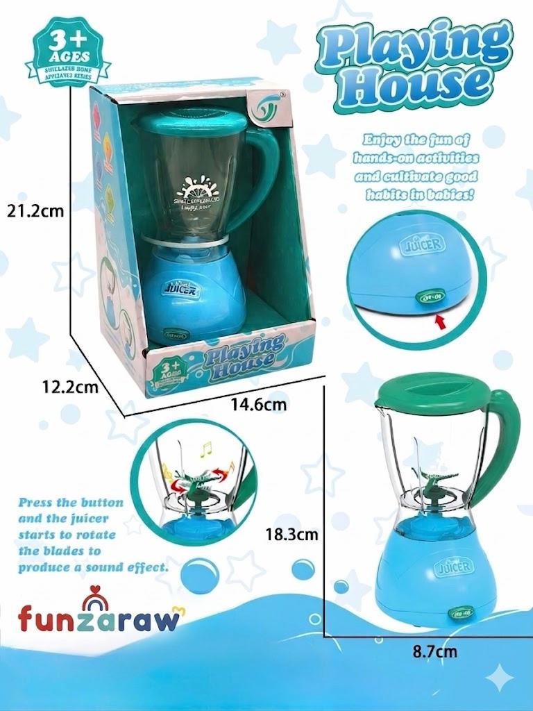 iLearnNGrow Pretend Play Juicer Mixer Toy for Kids | Rotating Blade with Sound Effects | Kitchen Appliance Role Play Toy for Boys & Girls 3+ Years