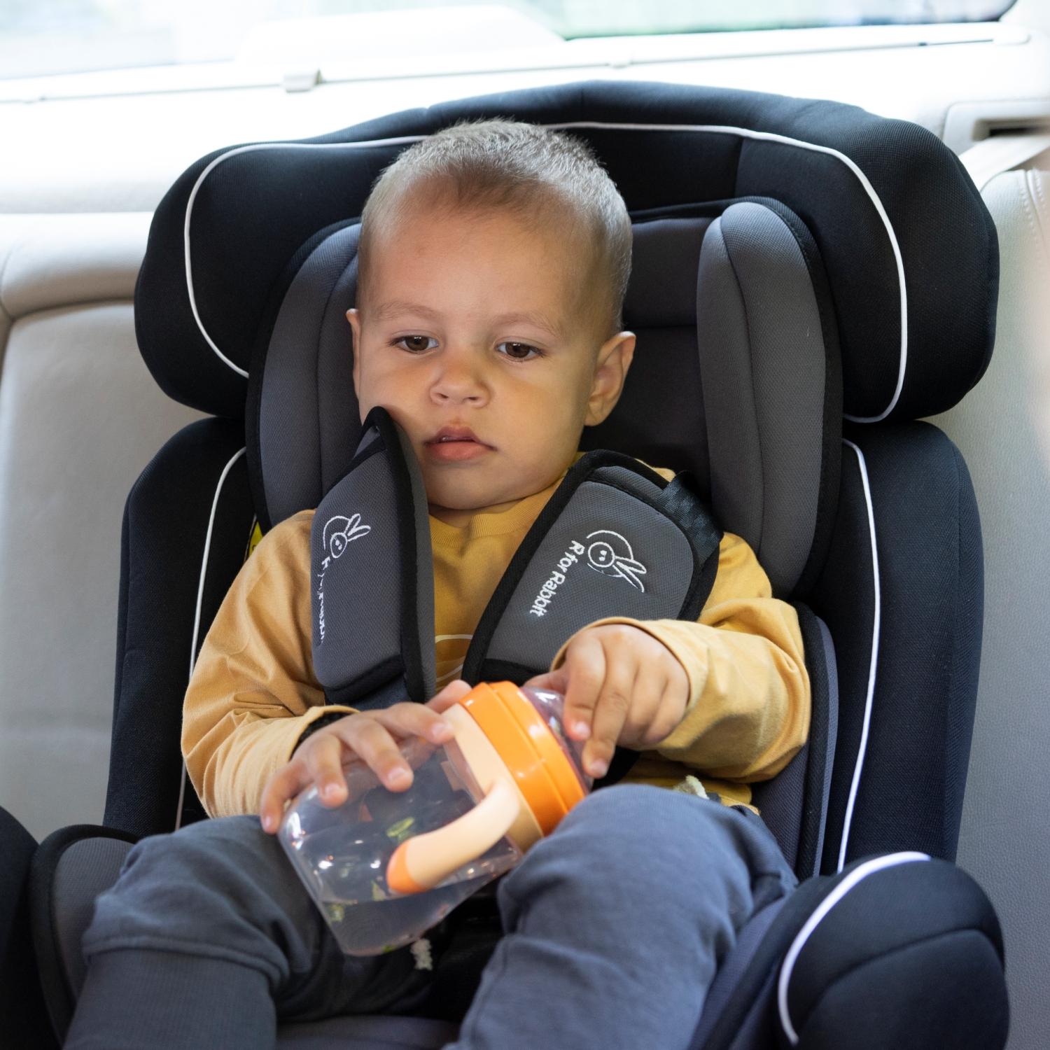 R for Rabbit Convertible Baby Car Seat Jack N Jill Grand Innovative ECE R44/04 Safety Certified Car Seat for Kids of 0 to 7 Years Age with 3 Recline Position | 6 Months of Warranty | (Black Grey)