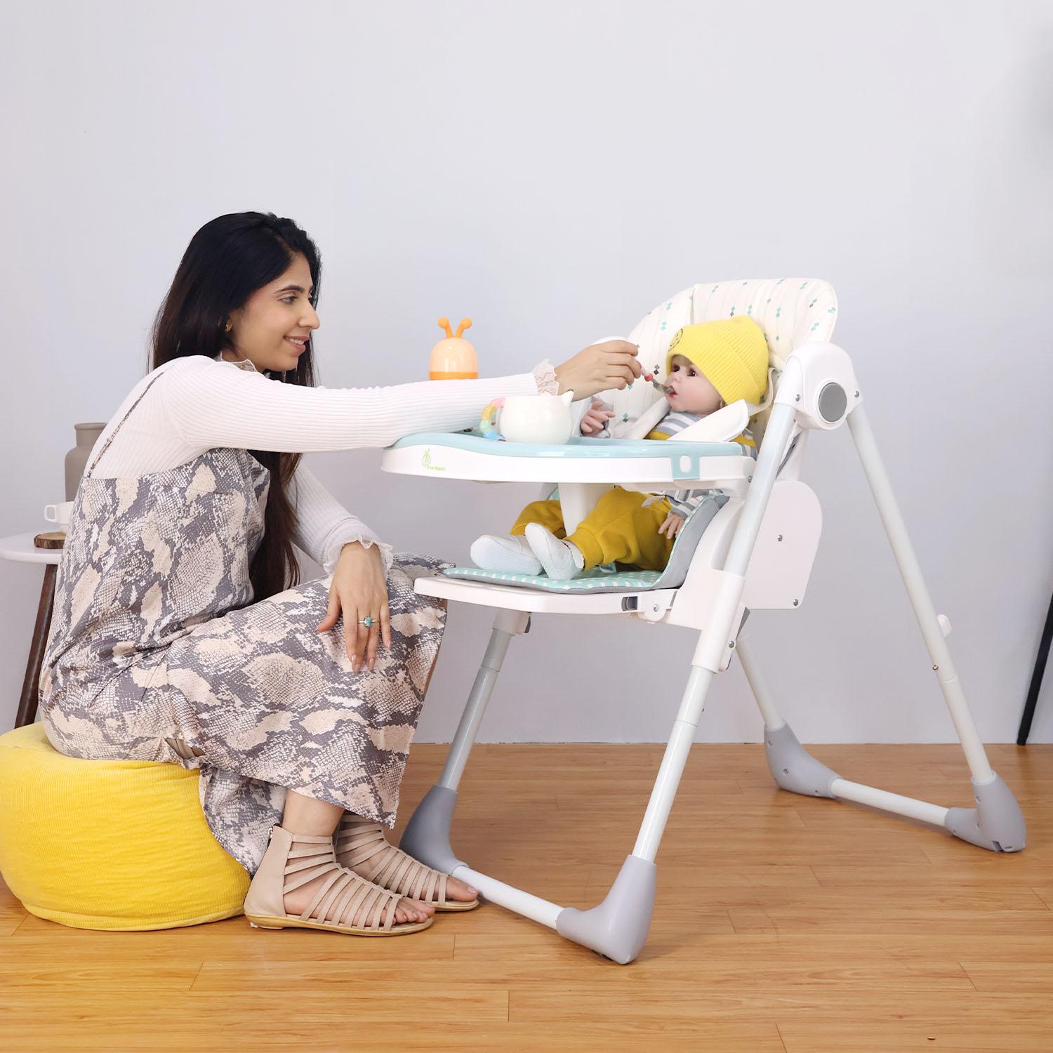 R for Rabbit Marshmallow Lite Baby Feeding High Chair for Babies, 6 Levels Smart Baby Feeding High Chair (Blue)
